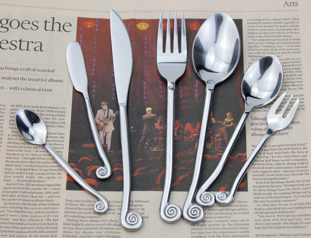 Impressive Cutlery Famous Creative Design Snail Handle Dinnerware Set Forged Process Stainless Steel Mirror Polish For Kitchen