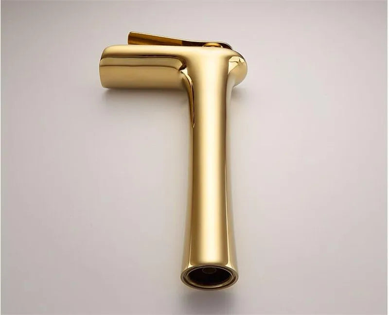 Basin Faucet Grey Waterfall Faucet Brass Bathroom Faucet Gold Bathroom Basin Faucet Mixer Tap Hot and Cold White Sink faucet