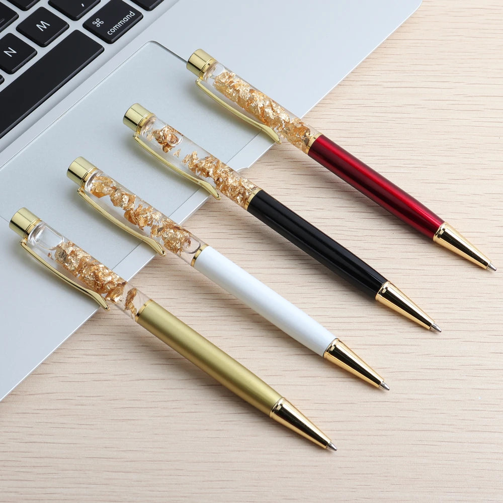 GENKKY Pen Crystal Gradient Ball Pens Exquisite Creative Luxury High-quality Gold Foil Ballpoint Pens Gift Student Supplies