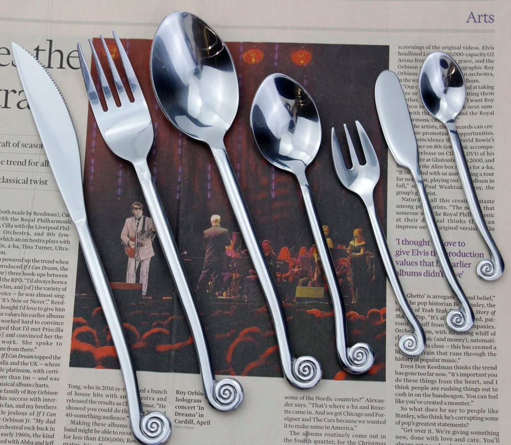 Impressive Cutlery Famous Creative Design Snail Handle Dinnerware Set Forged Process Stainless Steel Mirror Polish For Kitchen