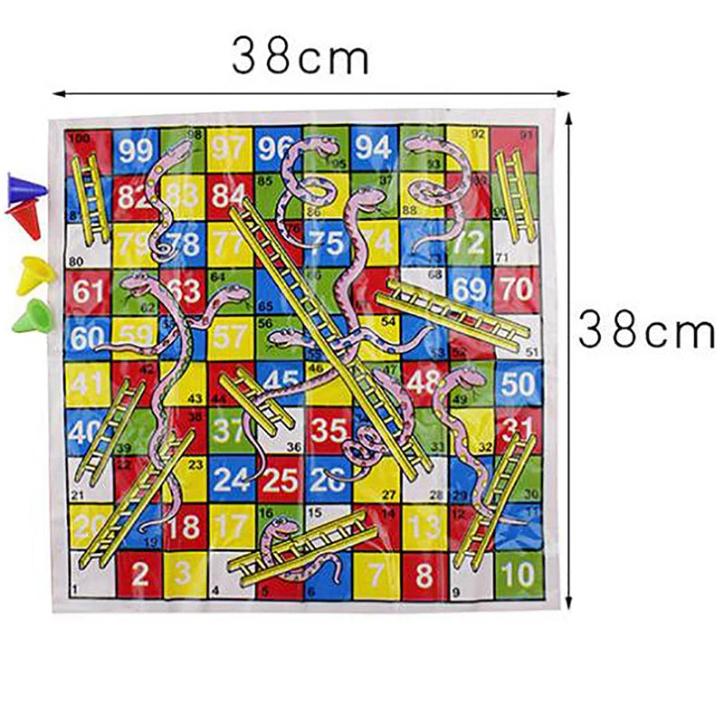 Hot!1Set Snake Ladder Educational Kids Children Toys Interesting Board Game Set Portable Flying Chess Board Family Board Game