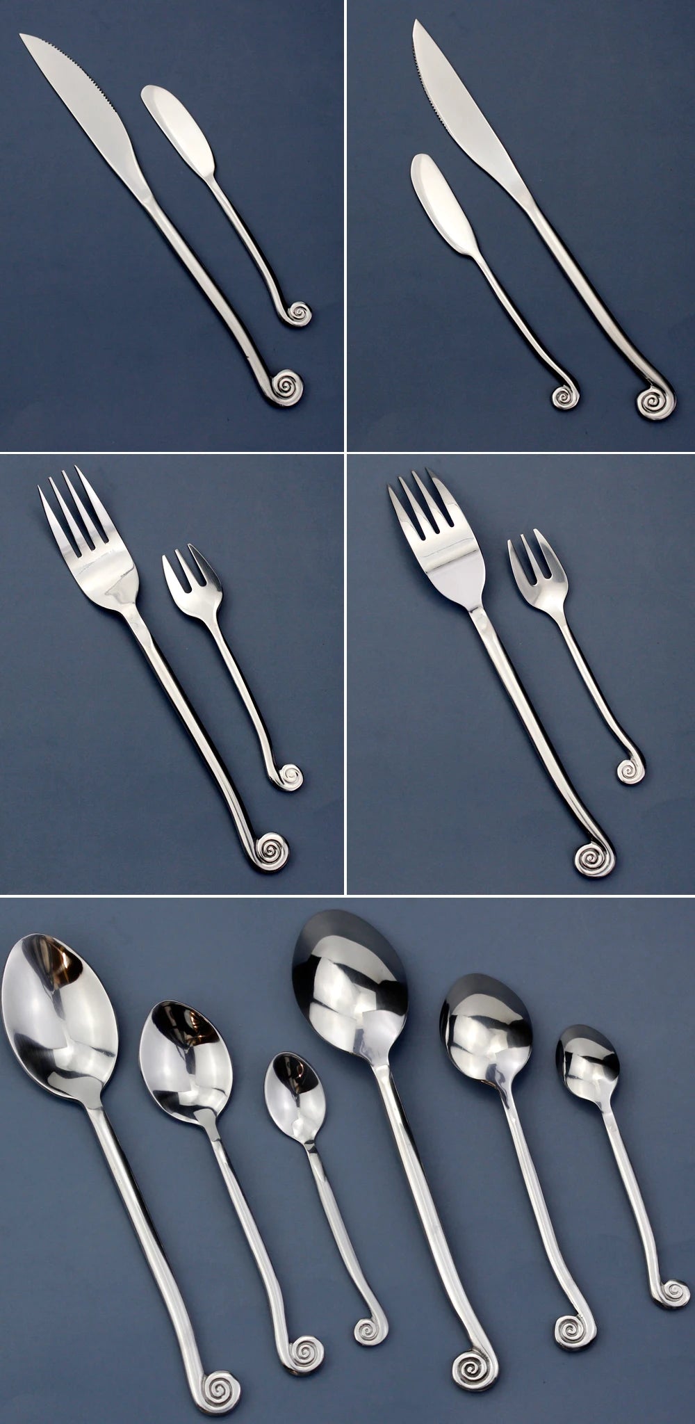 Impressive Cutlery Famous Creative Design Snail Handle Dinnerware Set Forged Process Stainless Steel Mirror Polish For Kitchen