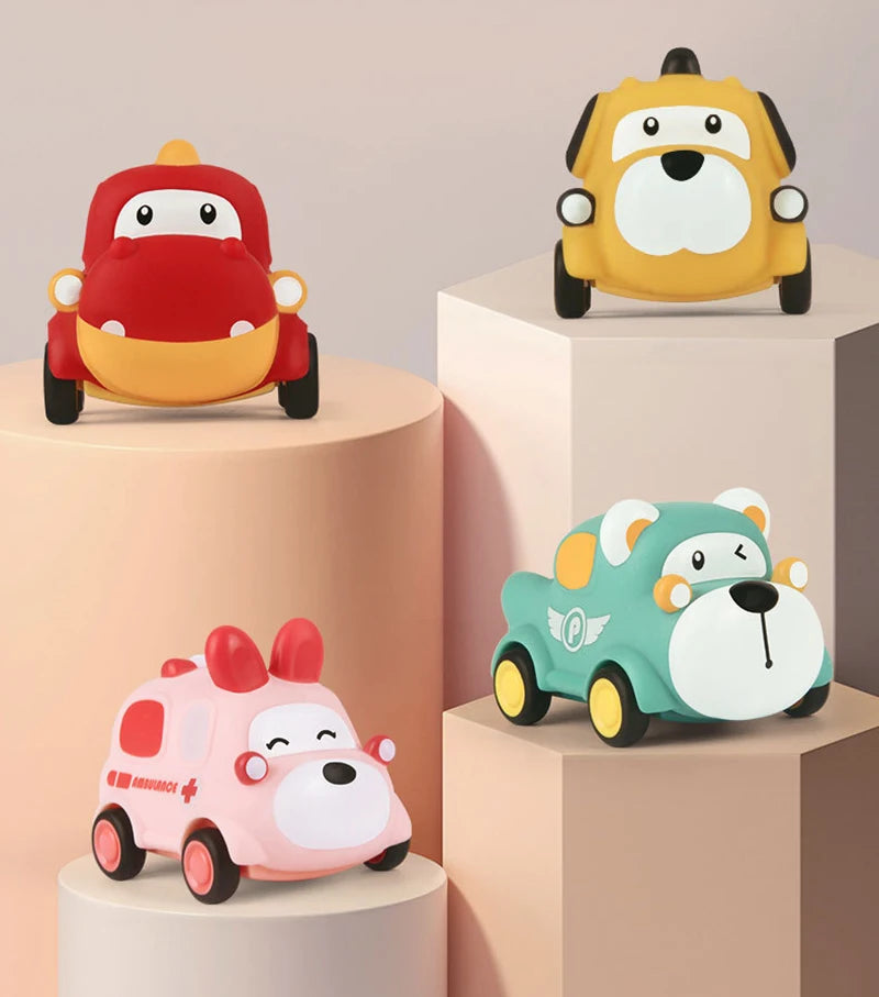 Mini Racing Car Kids Educational Toy Baby Car Toys Cars Soft & Sturdy Pull Back Car Toys For Children Boys Girl 1 2 3 4 5 Years