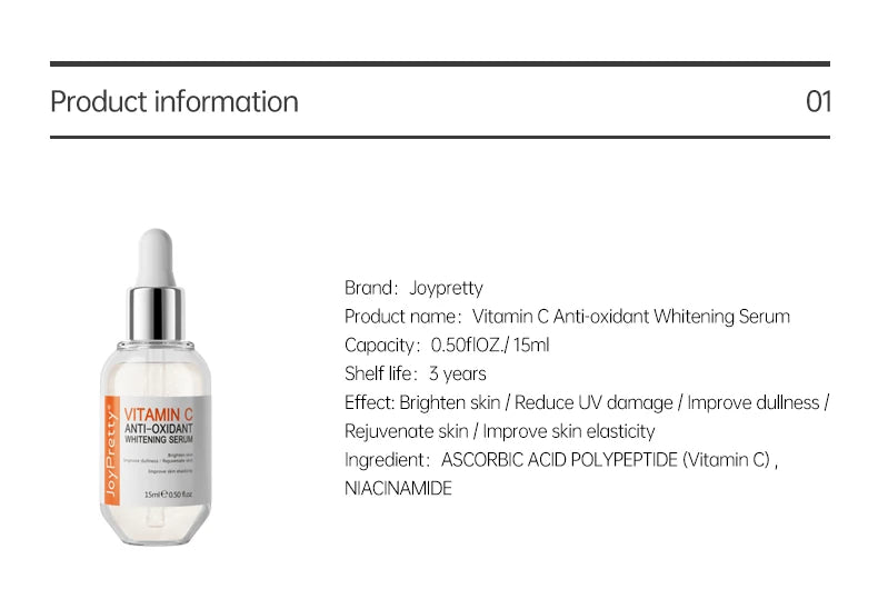 Vitamin C Serum for Face Whitening Dark Spot Remover Hyaluronic Acid Facial Essence Skin Care Beauty Korean Cosmetics