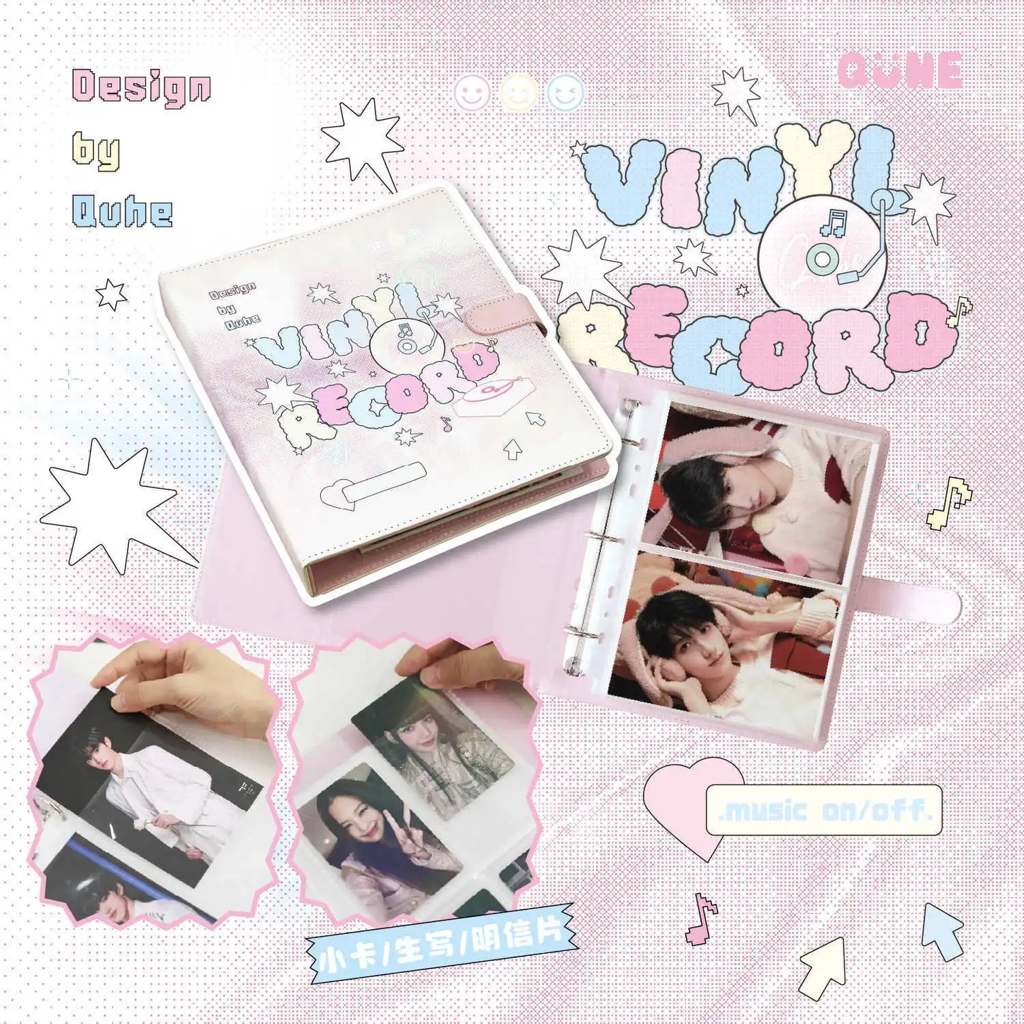 MINKYS Kawaii PU Leather 25R Big A5 Kpop Photocard Binder Collect Book Idol Photo Card Holder Photocard Album