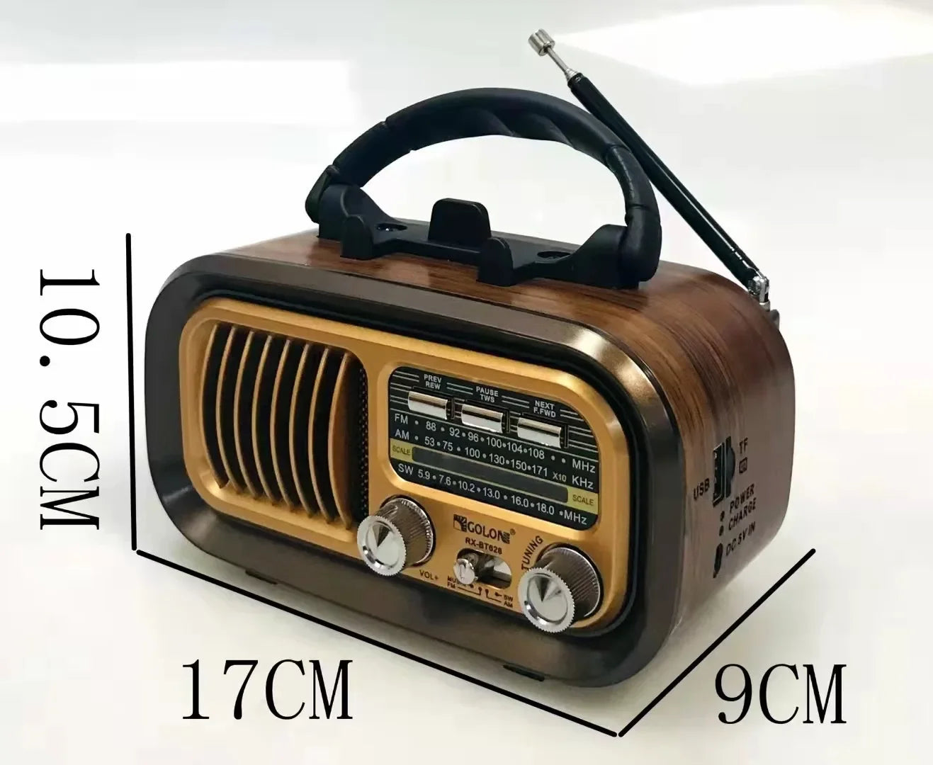 Mini Wooden Radio With Solar Panel Am Fm Sw Three Band Stereo Multi Functional Music Player Retro Portable Bluetooth Speaker