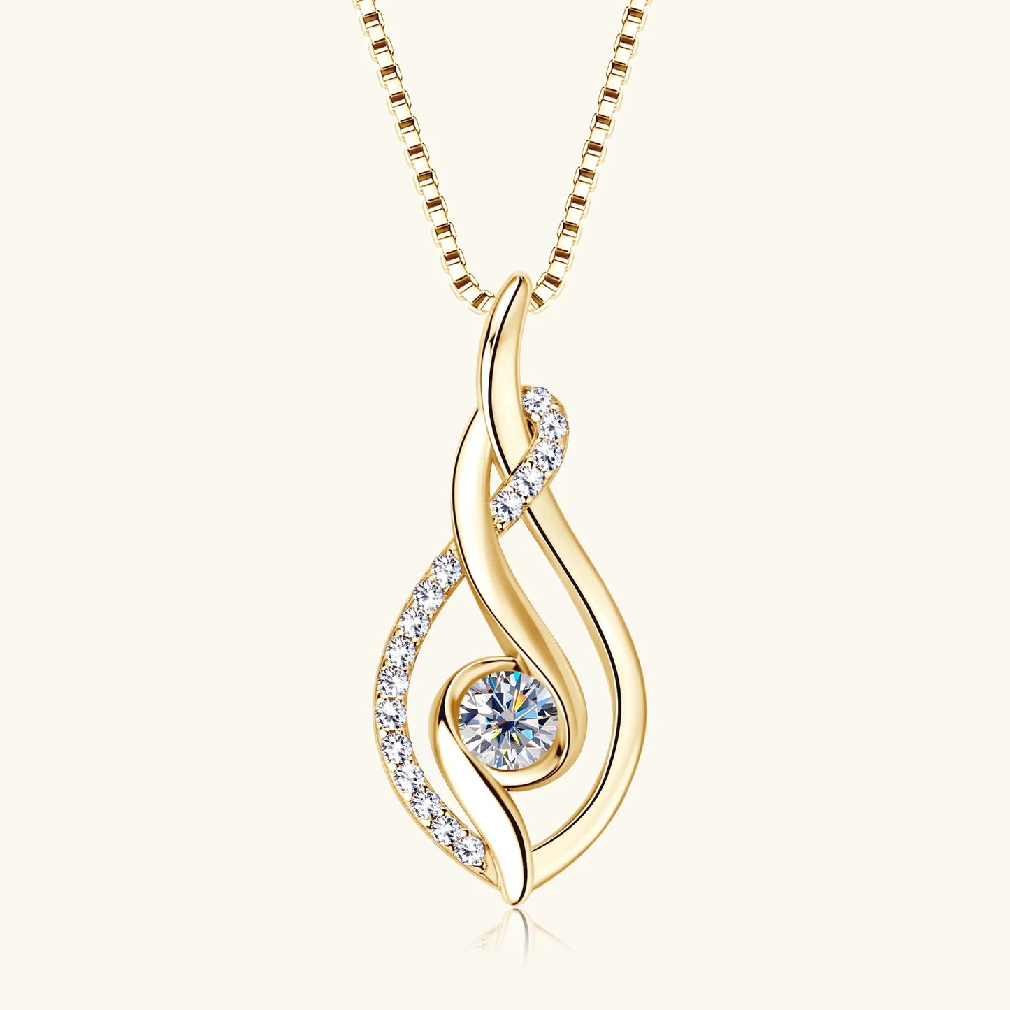 Real Full Moissanite Necklace for Women Twisted Pendant Choker Chain 925 Silver Yellow Gold Color Fine Jewelry with Certificate