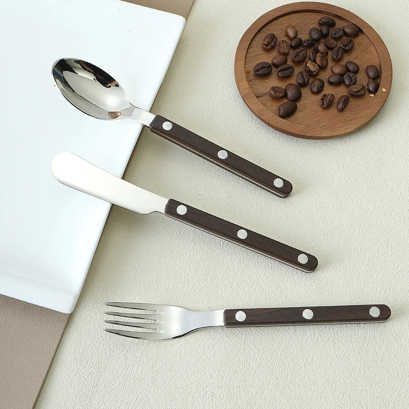 Fashion New Colorful Handle 304 Cutlery Set 18/10 Stainless Steel Creativity Gift Flatware Knife Fork Spoon Drop Ship
