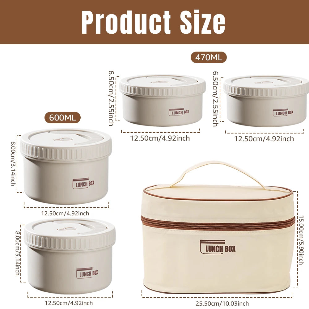Thermal Lunch Box Portable Stackable Bento Japanese Style Leakproof Bento Box Microwave oven Dinnerware for Students