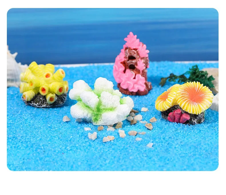 Mini Resin Simulated Coral Seaweed Aquarium Decoration Craft Miniature Figure Ornament For Fairy Garden Micro Landscape