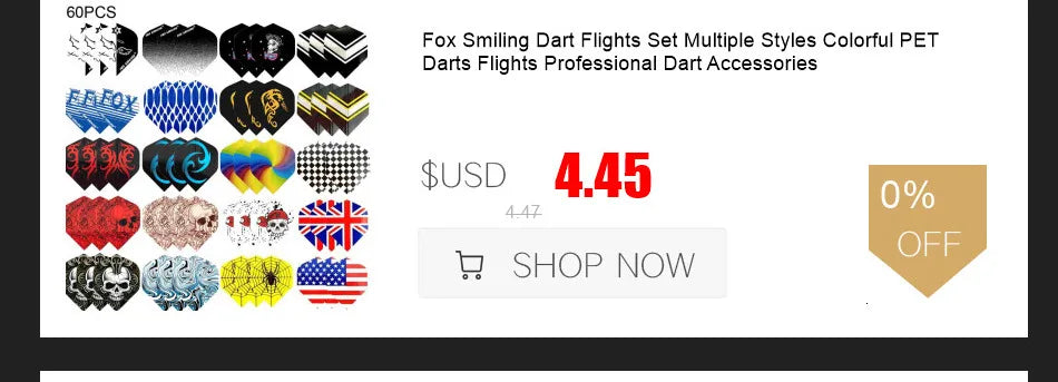 Fox Smiling 30PCS Dart Flights Wolf Pattern PET Dart Accessories Dardos Feather Leaves