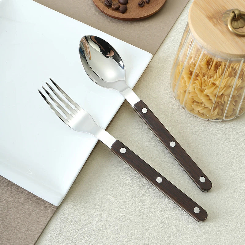 Fashion New Colorful Handle 304 Cutlery Set 18/10 Stainless Steel Creativity Gift Flatware Knife Fork Spoon Drop Ship