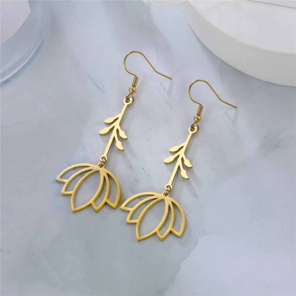 EUEAVAN 5pcs OM Buddhism Lotus Stainless Steel Charms for Jewelry Making Yoga Flower of Life Pendant DIY Necklace Bracelet Gifts