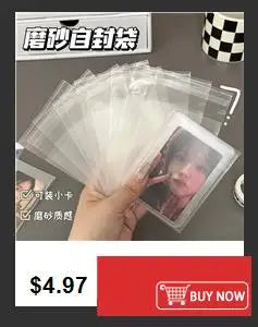 Cute Cat Photocard Holder Glitter Transparent Idol 3 Inch Photo Card Sleeves PVC Student ID Bus Card Case Keychain Bag Pendant