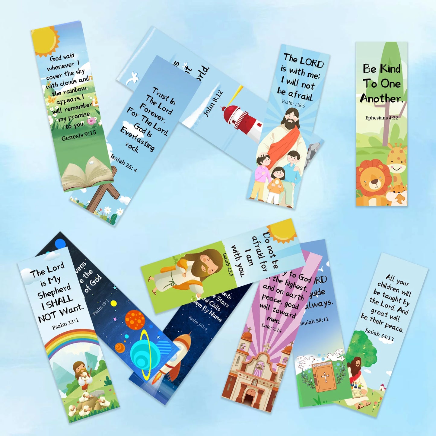 24 Pcs Christian Bookmarks Bible Verse Bookmarks with Scripture Inspirational Spiritual Bible Bookmarks