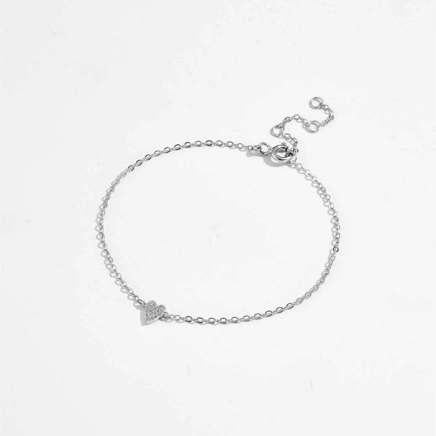 ANDYWEN 100% 925 Sterling Silver 5mm Heart Zircon Pave CZ Charm Bracelet Chain Luxury Fine Jewelry 2024 Crystal Jewels