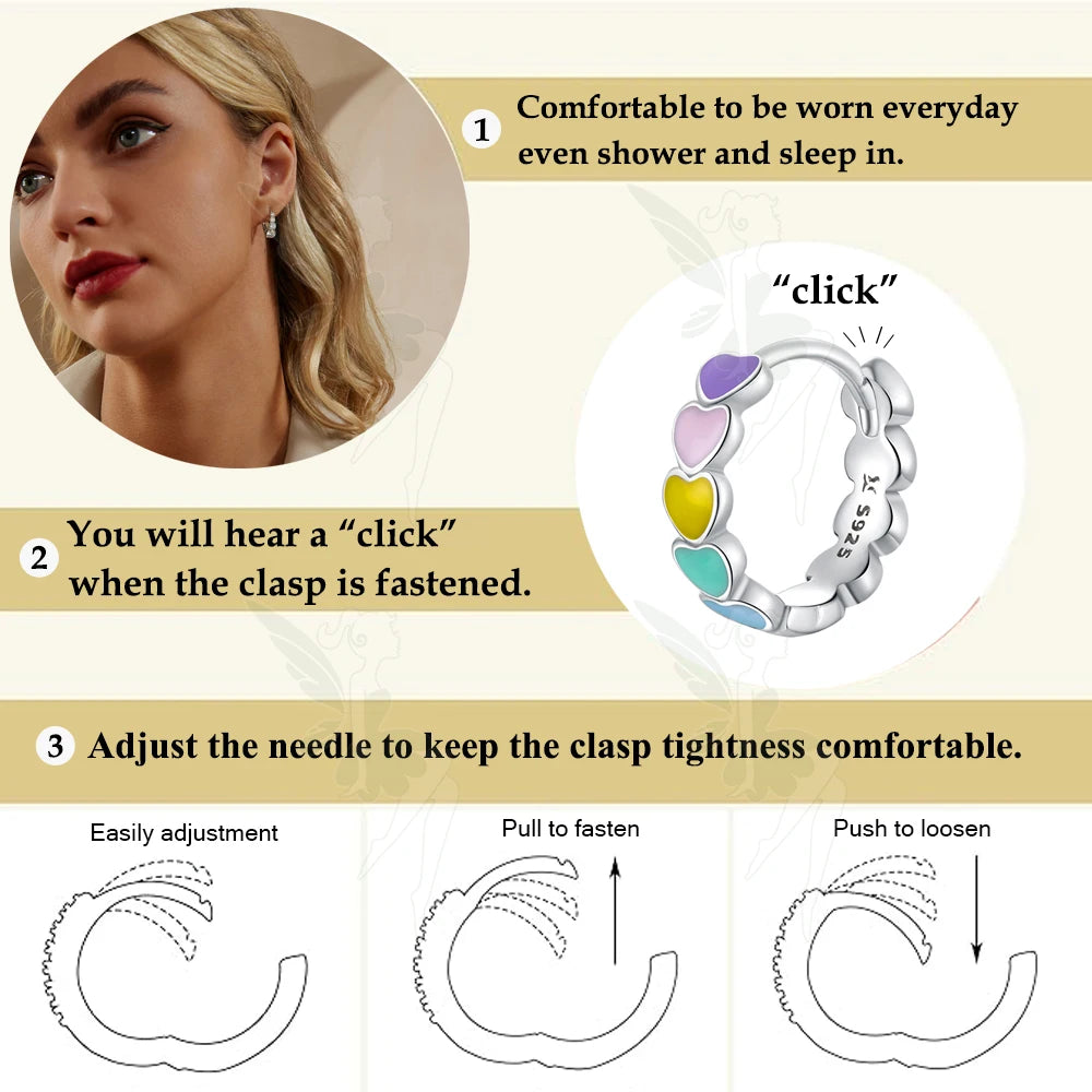 BAMOER 925 Sterling Silver Dainty Wave Huggie Hoop Earrings Hypoallergenic Ear Buckles for Women Jewelry Gift SCE1761
