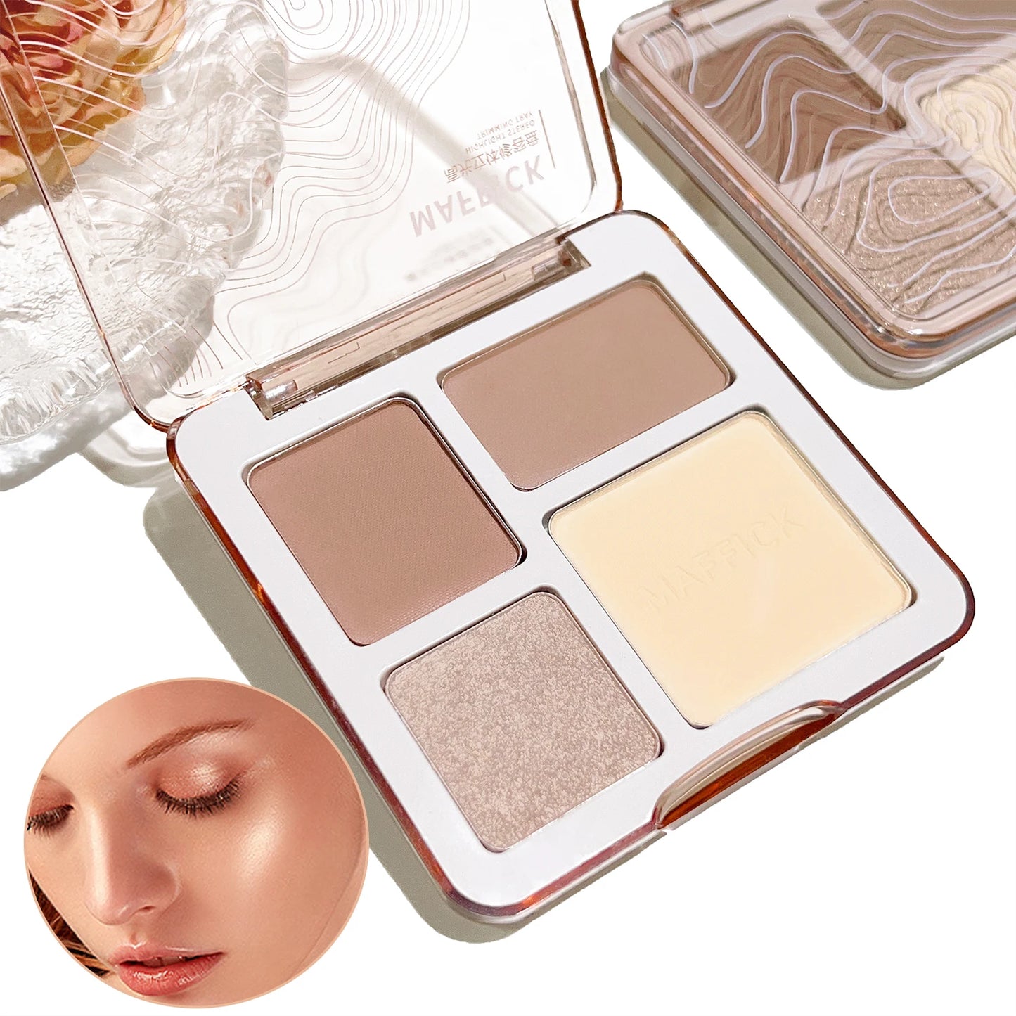 Four-color repair plate High-light repair plate Matte brightening high-light eye shadow repair plate