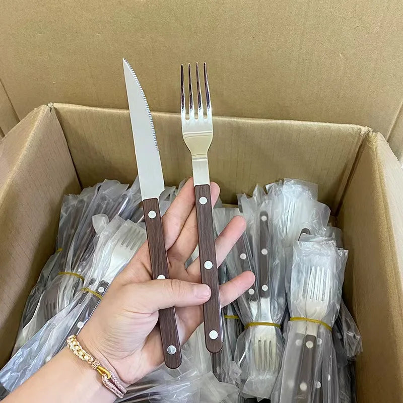Fashion New Colorful Handle 304 Cutlery Set 18/10 Stainless Steel Creativity Gift Flatware Knife Fork Spoon Drop Ship