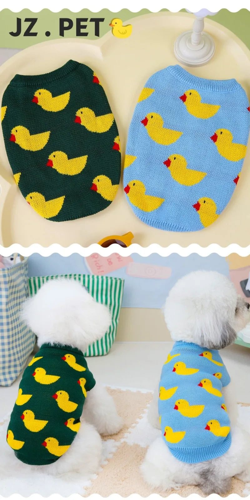 Fashion New Pet Dog Sweater for French Bulldog Korea Style Duck Pattern Cute Pet Dog Sweaters for Puppy Winter Puppy Clothes