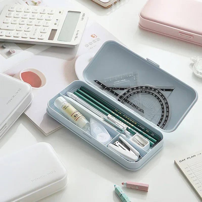 Pencil case Cute and creative minimalist stationery storage box student pencil case storage and organization gel pens stationery