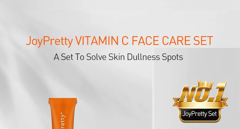 JoyPretty Vitamin C Face Skin Care Kit 5Pcs Whitening Cream for Dark Skin Serum Cleanser Facial Skin Lightening Moisturizing Set
