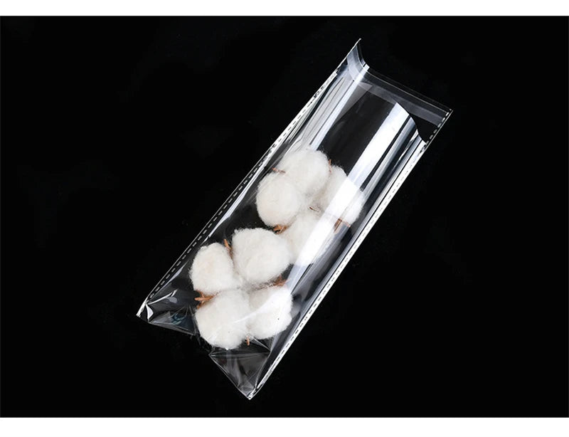 TETP 200Pcs Long Clear Self Adhesive Bags For Bracelet Necklace Pencil Jewelry Gifts Accessories Packaging Storage Plastic Bag