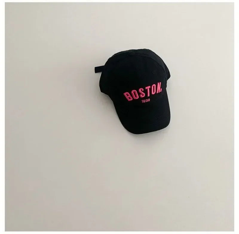 Solid Colors Letter Kids Baseball Cap Embroidery Children Girls Boys Sun Hat Spring Summer Outdoor Adjustable Visor Baby Cap