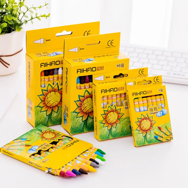 New Rabbit Pig 8 Colors/12 Colors Non-Toxic Crayon Oil Painting Stick Kids Student Pastel Pencils for Drawing Colored Pencils