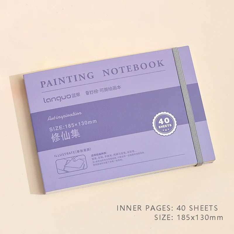 Creative Tearable Blank Painting Notebook Artist Thick Drawing Sketching Book for School Student Art Stationery Supplies