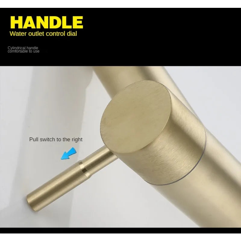 Bathroom Basin Faucet 1/2Inch 304 Stainless Steel Single Cold Water Tap Gold Black Sink Faucet Replacement Bathroom Accessories