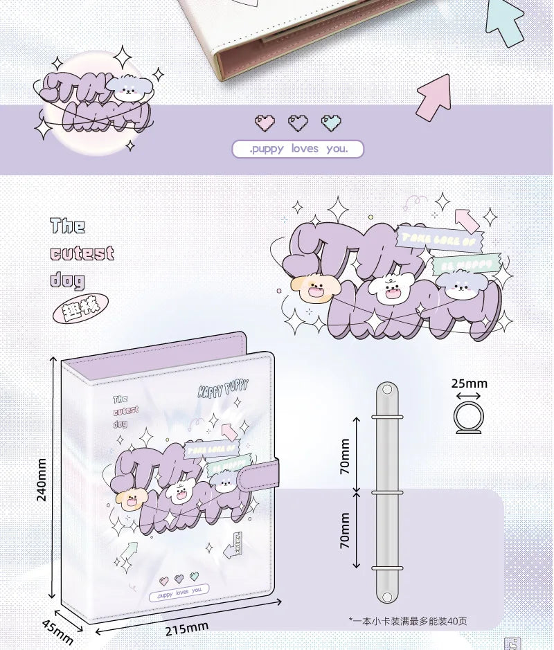 MINKYS Kawaii PU Leather 25R Big A5 Kpop Photocard Binder Collect Book Idol Photo Card Holder Photocard Album