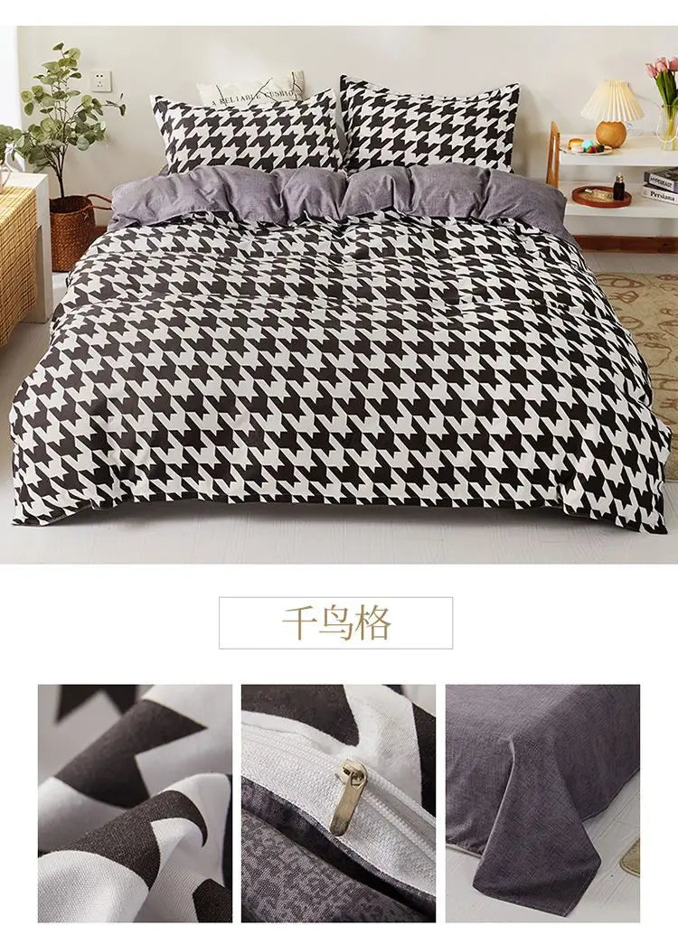 Floral Bed Duvet Covers Pastoral Four Seasons Polyester Quilt Cover King Queen Size Bedroom Bedding Home Textile Simple Cozy