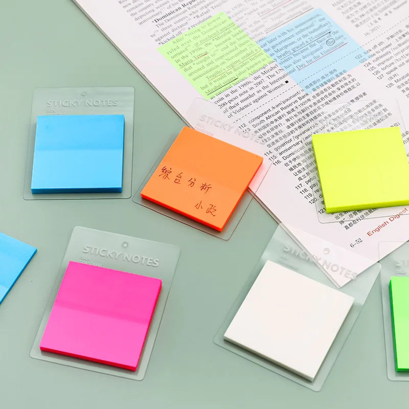50 Sheets Color Transparent Waterproof 50*50mm Sticky Note Pads Notepads for School Stationery Office Supplies