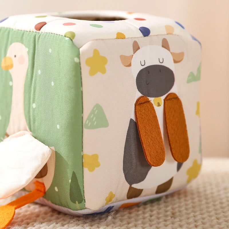Montessori Toys Magic Cotton Animal Tissue Box Kids Finger Exercise Busy Board Toys Baby Educational Activity Sensory Game Gifts
