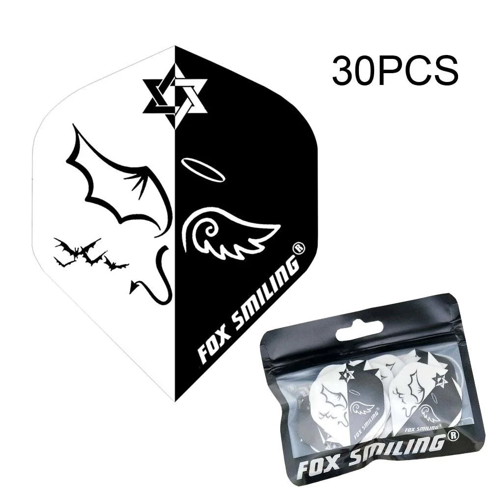 Fox Smiling 30PCS Dart Flights Wolf Pattern PET Dart Accessories Dardos Feather Leaves