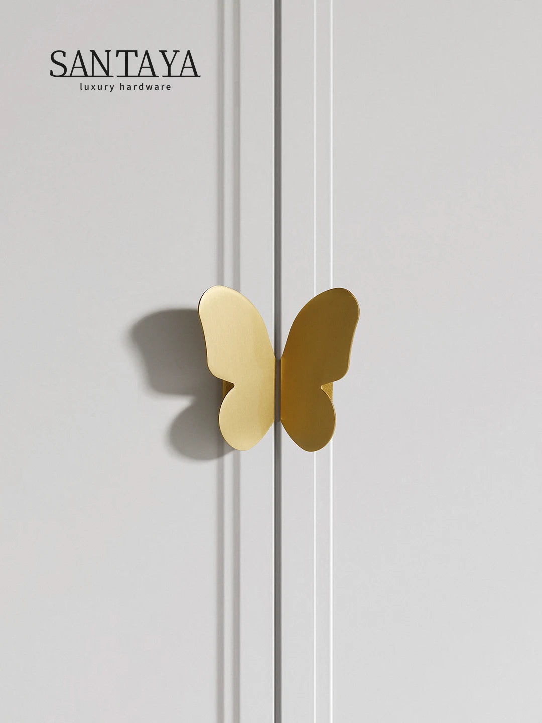Brass Butterfly Furniture Handles Gold Ins Wind Insect Design Bedroom Wardrobe Children's Room Pulls Cabinet Drawer Dresser Knob