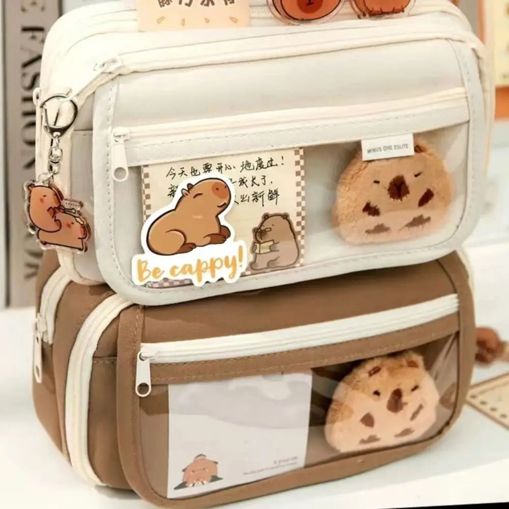 Cute Fabric Pencil Case Kawaii Large Capacity Animal Zipper Kids Bag Children'S Boys' Pen Pouch Girl School Case Supplies