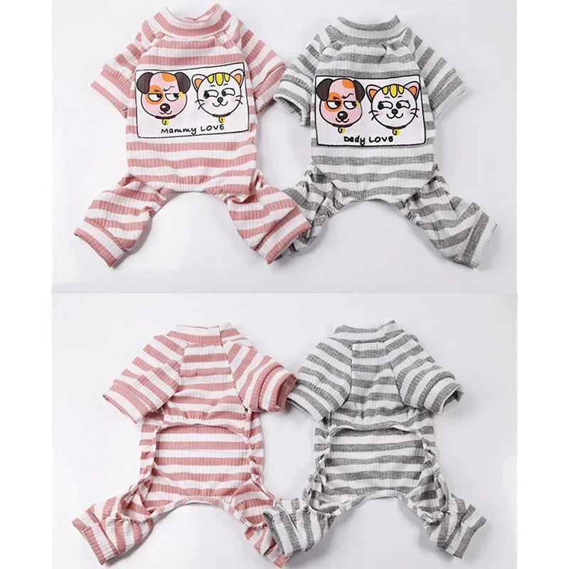 Dog Pajamas Pet Clothes for Small Dogs Cat Overall Suit Dog Puppy Jumpsuit for Dogs Chihuahua Sleepingwear Pet Clothing Coat