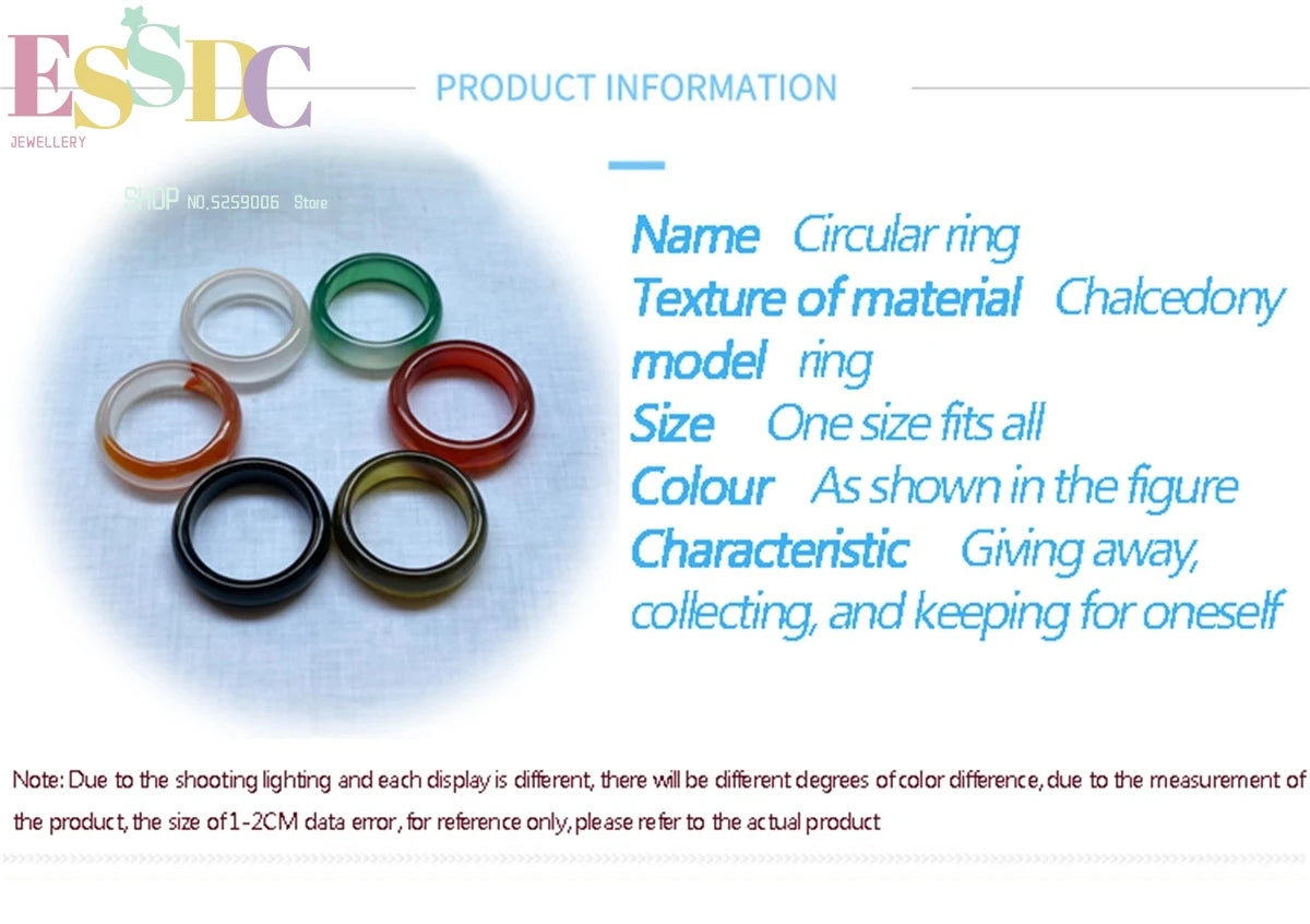 Hot Sale Natural stone rings jewelry a diversity of stones Six kinds of models Unisex Circle Natural Stone Finger Rings charms