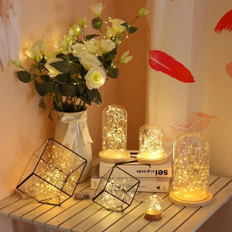 New Year Christmas Decoration Holiday Fairy Lamp Copper Wire USB Led Indoor Home Decor Warm White RGB String With Remote Control