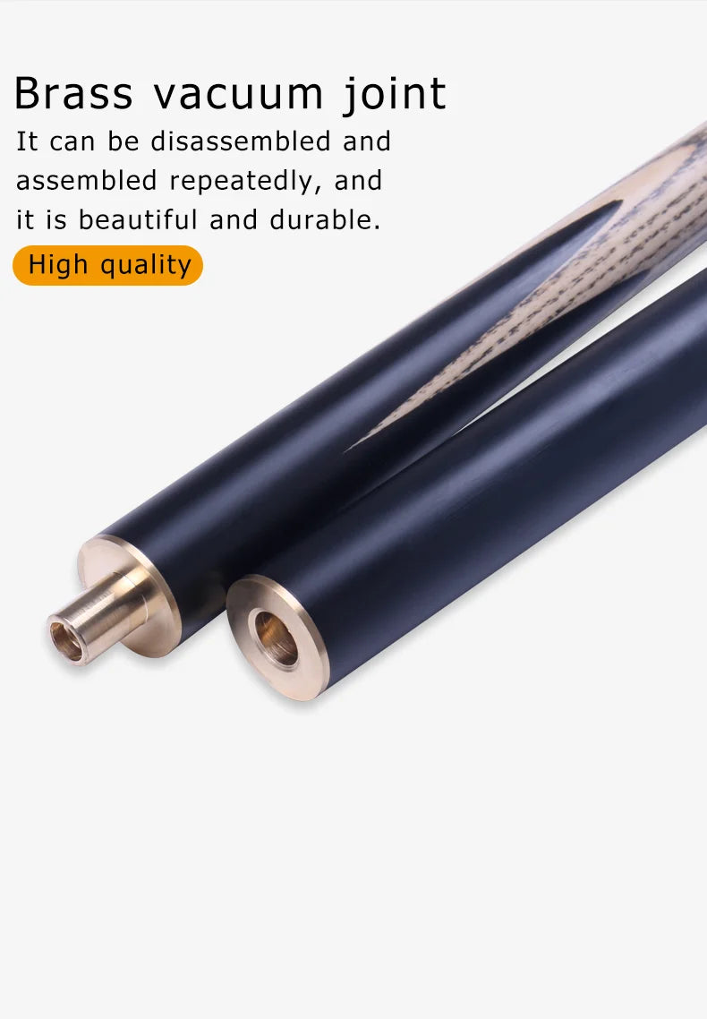 OMIN-Professional Snooker Stick with Original Bag, Ash Shaft 3/4 Split One Piece Cue Tip 9.5mm 10mm 11mm 145cm Extended section
