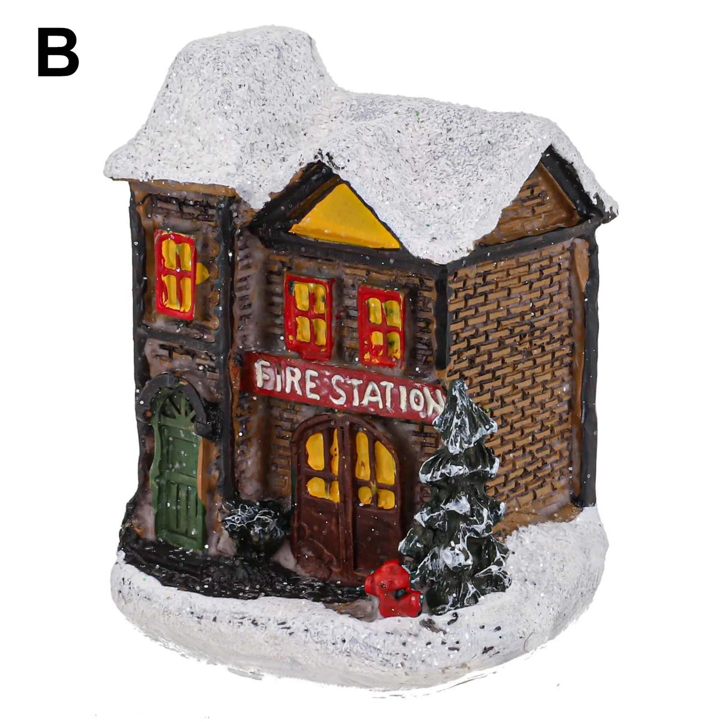 Christmas Pendant Drop Ornaments Brightness LED Light Up Small Village House Scene Christ Home Decoration Ornament Party Supplie