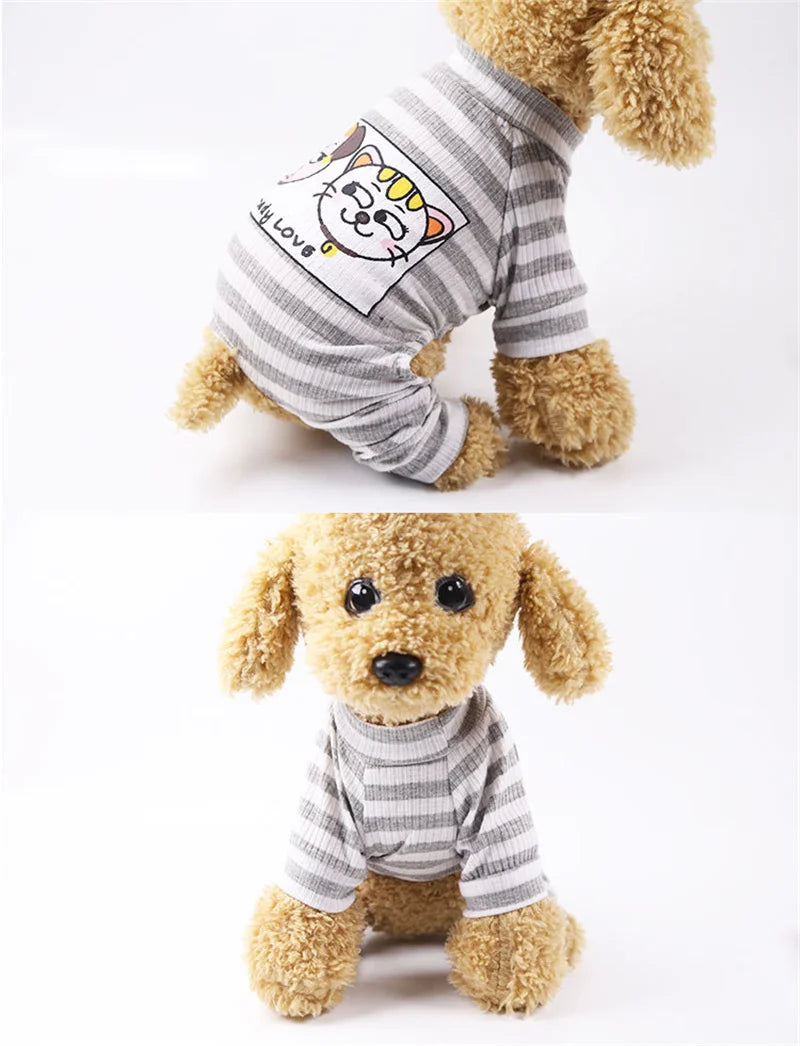 Dog Pajamas Pet Clothes for Small Dogs Cat Overall Suit Dog Puppy Jumpsuit for Dogs Chihuahua Sleepingwear Pet Clothing Coat