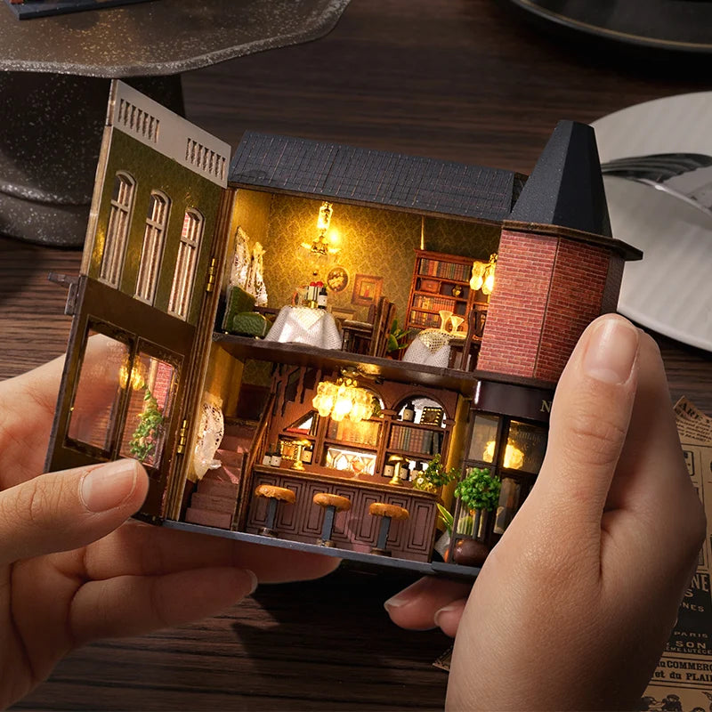 Diy Mini Wooden Casa Roombox Dollhouse With Furniture Light Doll House Miniature Items maison For Toys Birthday Gifts
