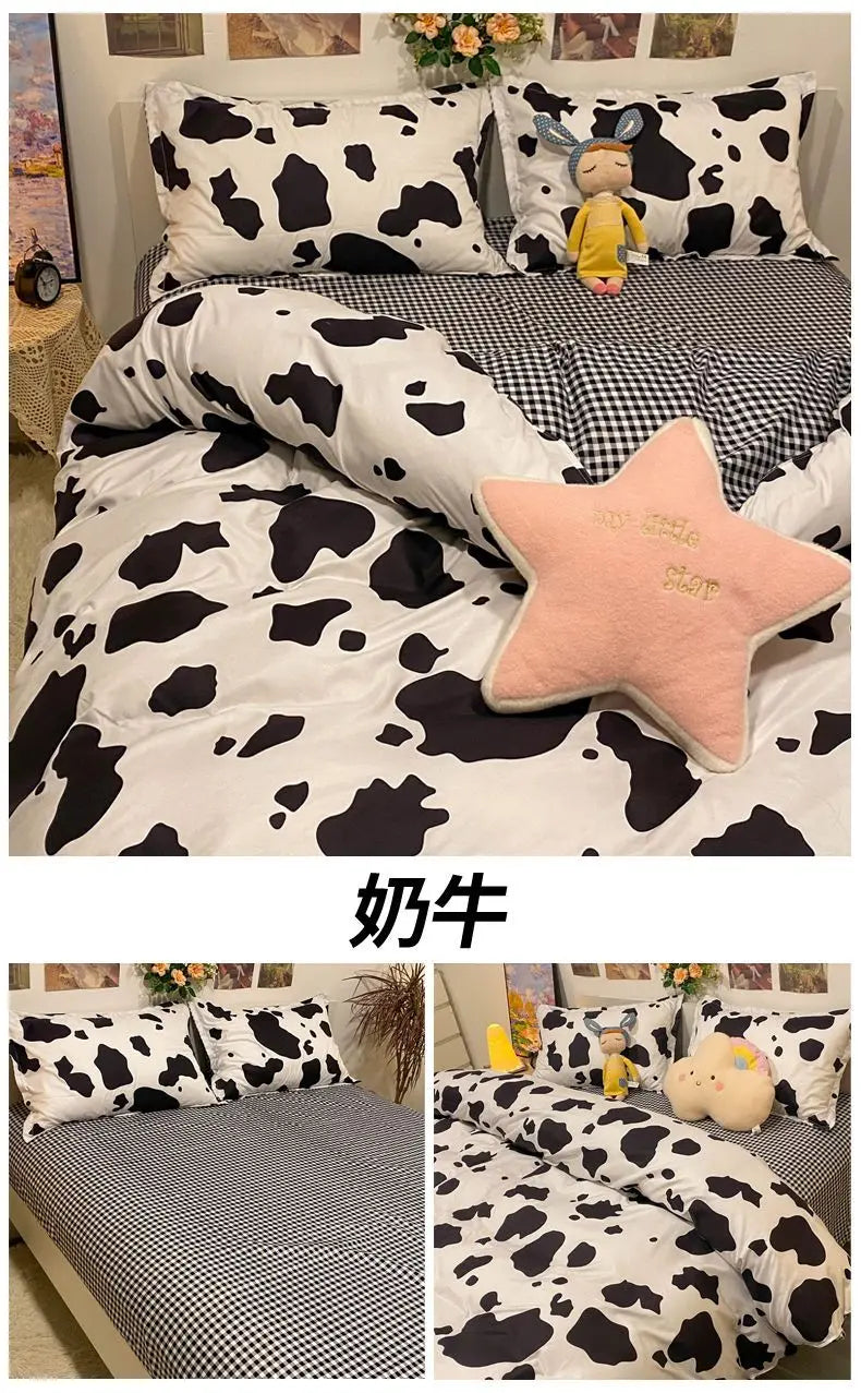 Floral Bed Duvet Covers Pastoral Four Seasons Polyester Quilt Cover King Queen Size Bedroom Bedding Home Textile Simple Cozy