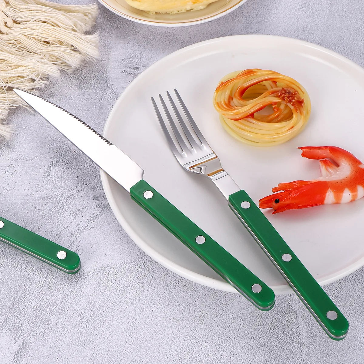 Fashion New Colorful Handle 304 Cutlery Set 18/10 Stainless Steel Creativity Gift Flatware Knife Fork Spoon Drop Ship