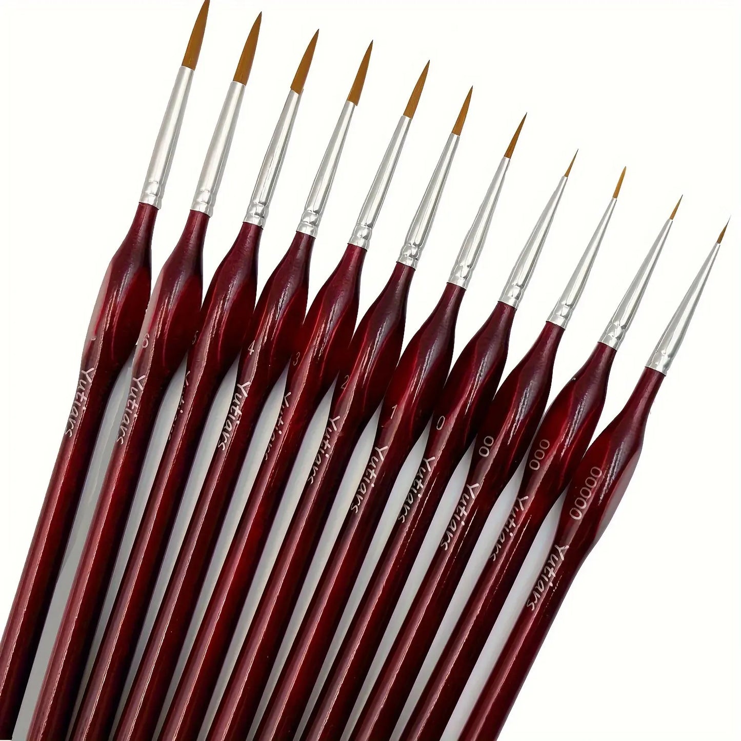 Yutiars Detail Paint Brushes Set, 11 Pcs Miniature Brushes for Fine Detailing & Art Painting - Acrylic, Oil, Watercolors & Paint