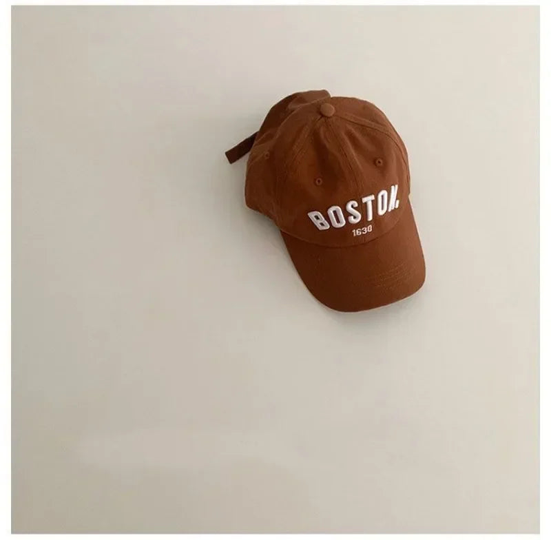 Solid Colors Letter Kids Baseball Cap Embroidery Children Girls Boys Sun Hat Spring Summer Outdoor Adjustable Visor Baby Cap