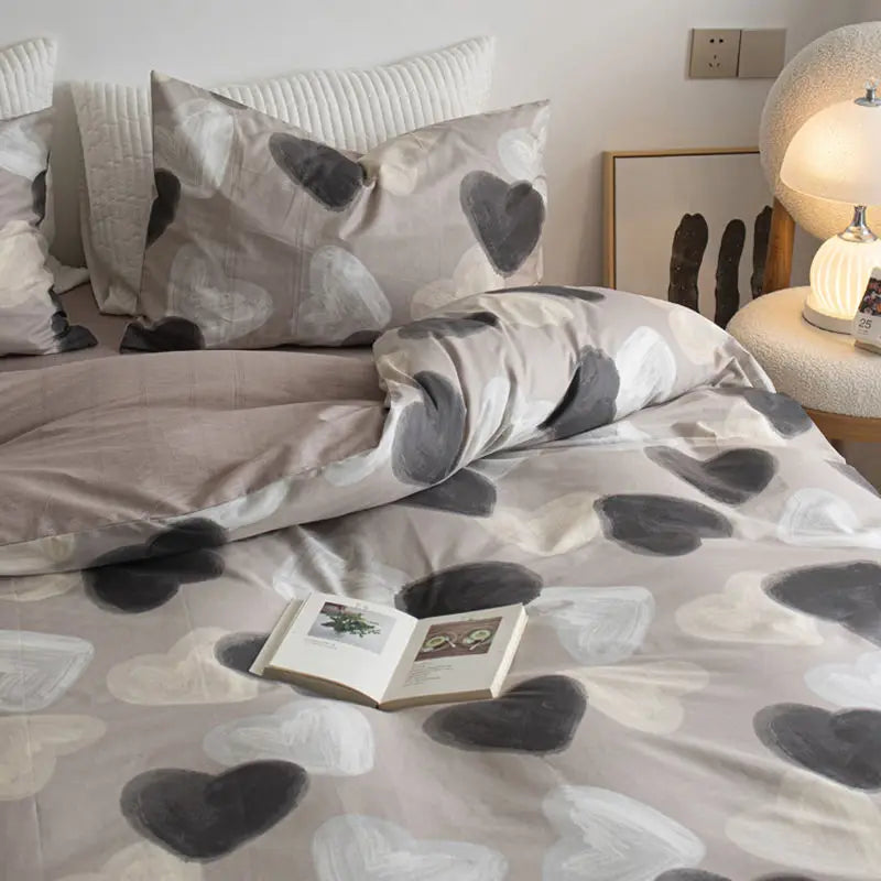 Floral Bed Duvet Covers Pastoral Four Seasons Polyester Quilt Cover King Queen Size Bedroom Bedding Home Textile Simple Cozy